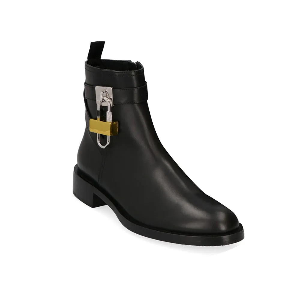 AIRIA Metal Embellished Leather Ankle Boots