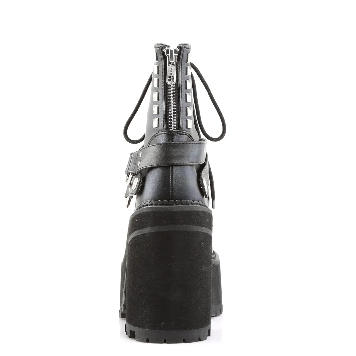 ASSAULT-101 Demoniacult Alternative Footwear Women's Lace Up Black Chunky Ankle Boots