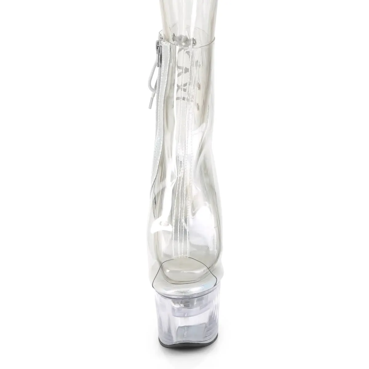 FLASHDANCE-1018C-7 Clear & Red Calf High Peep Toe Boots