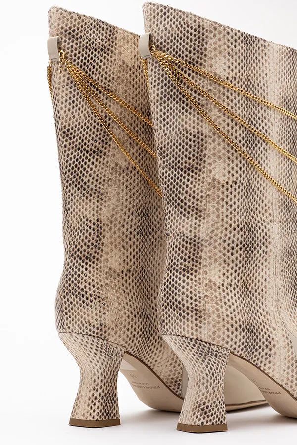 Naomi Ivory Python Print Boot