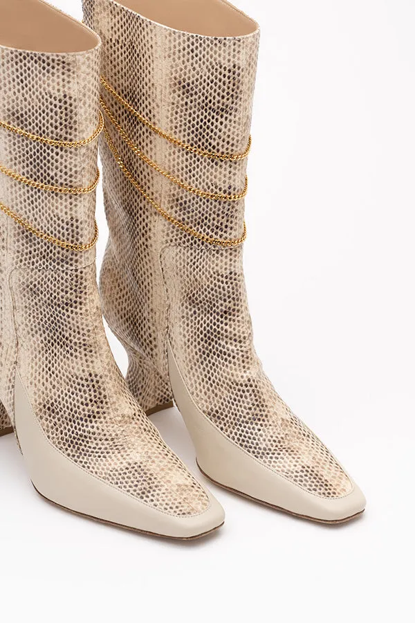 Naomi Ivory Python Print Boot