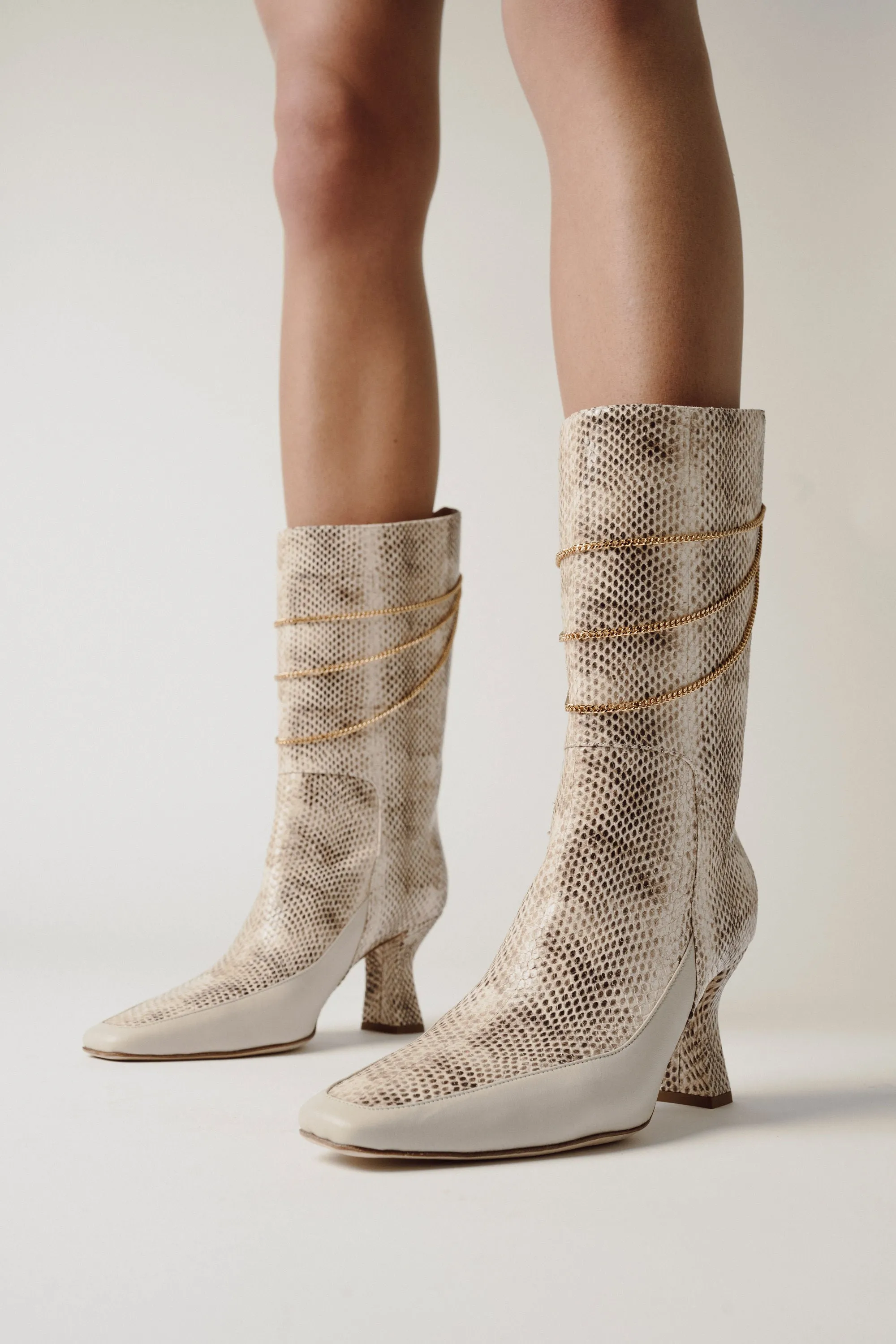 Naomi Ivory Python Print Boot