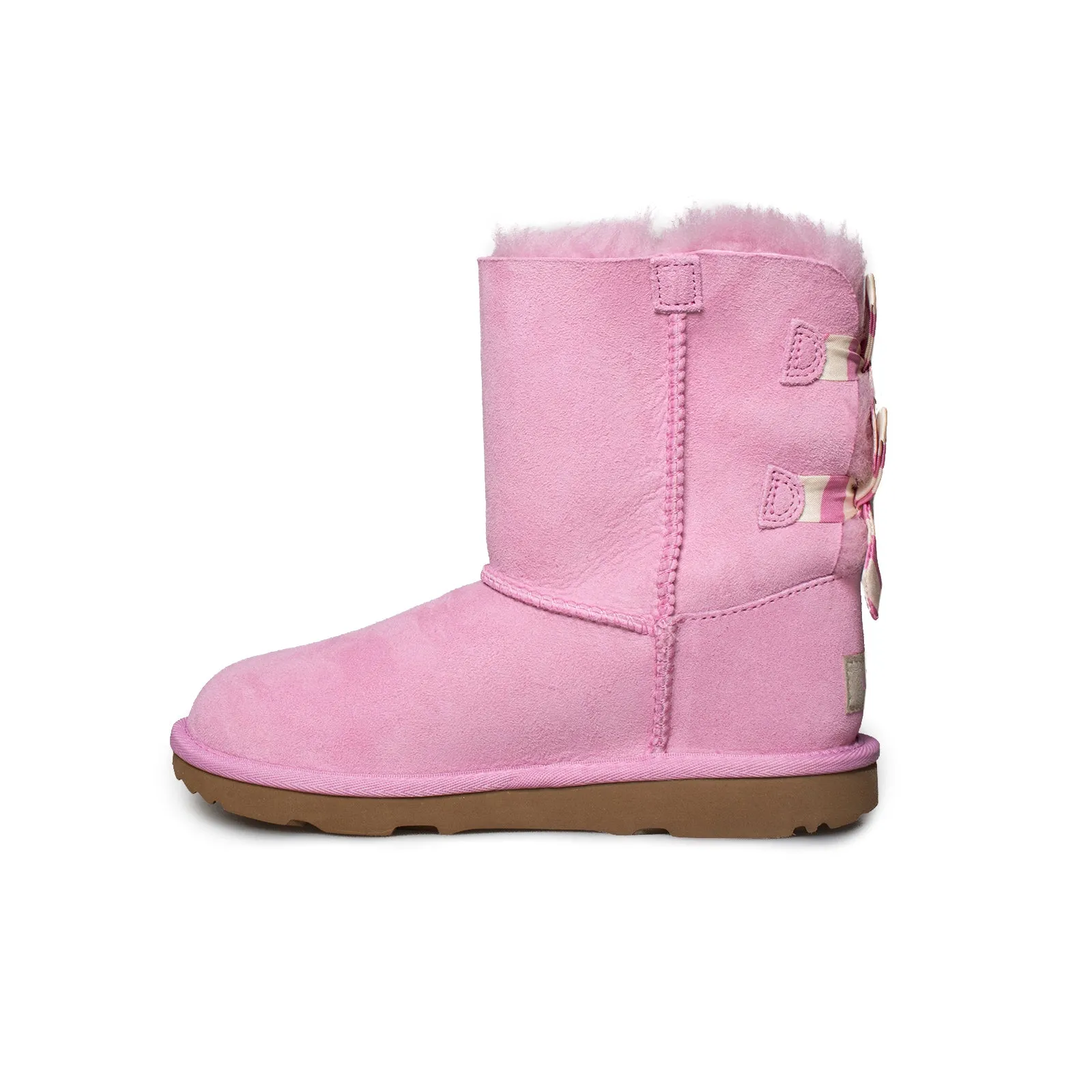 Girls UGG Bailey Bow II Striped Sheepskin Boots