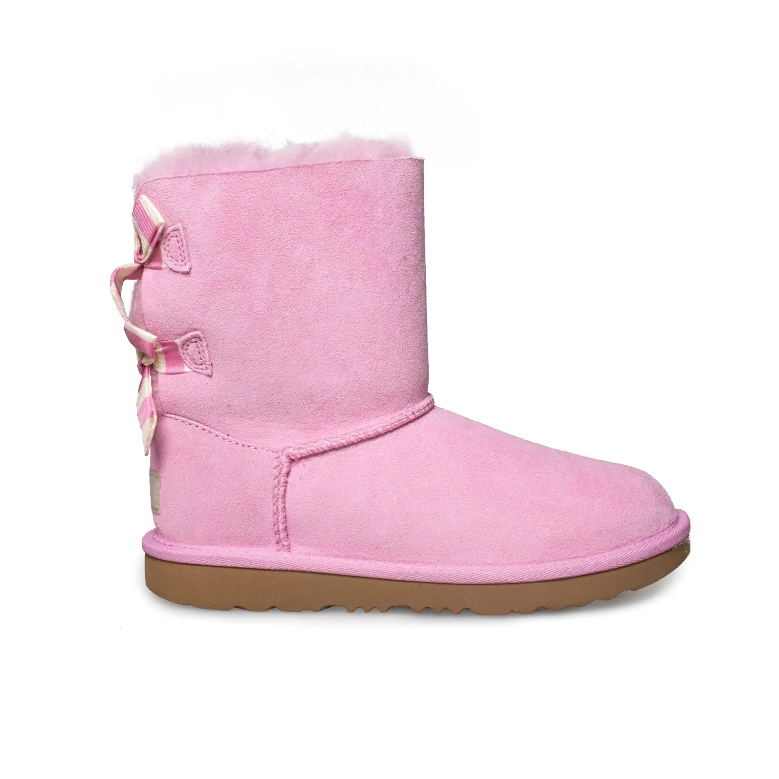 Girls UGG Bailey Bow II Striped Sheepskin Boots