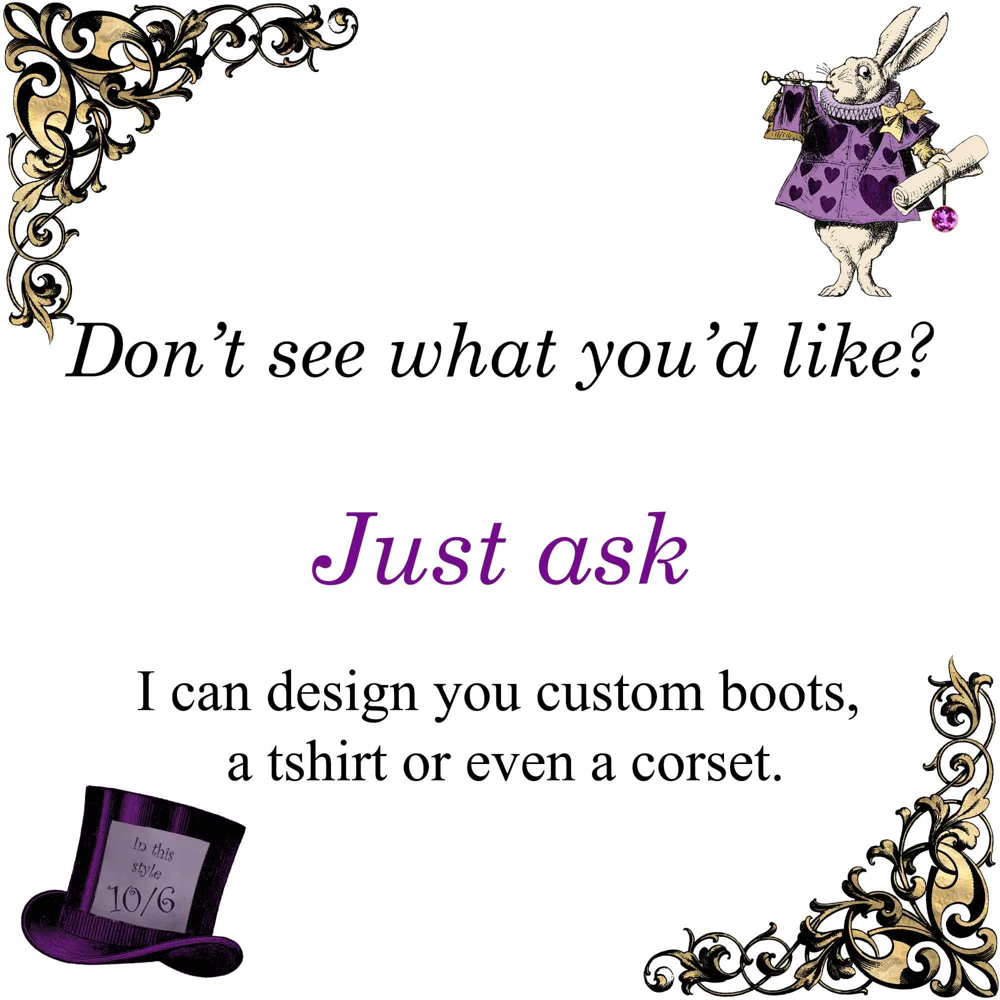 White Boots with a black lace print (REG35)